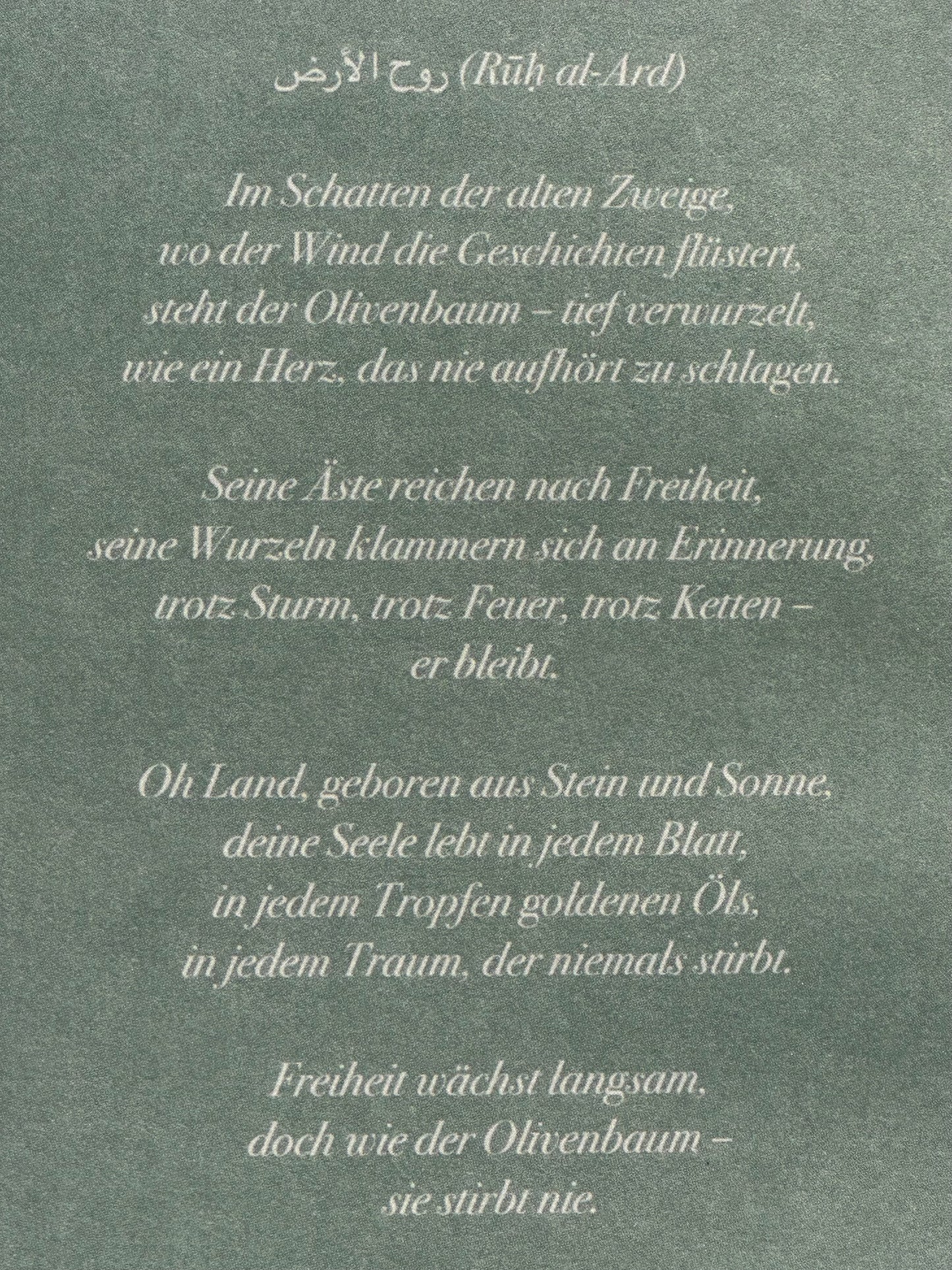 Notizbuch „Die Seele des Landes – روح الأرض“
